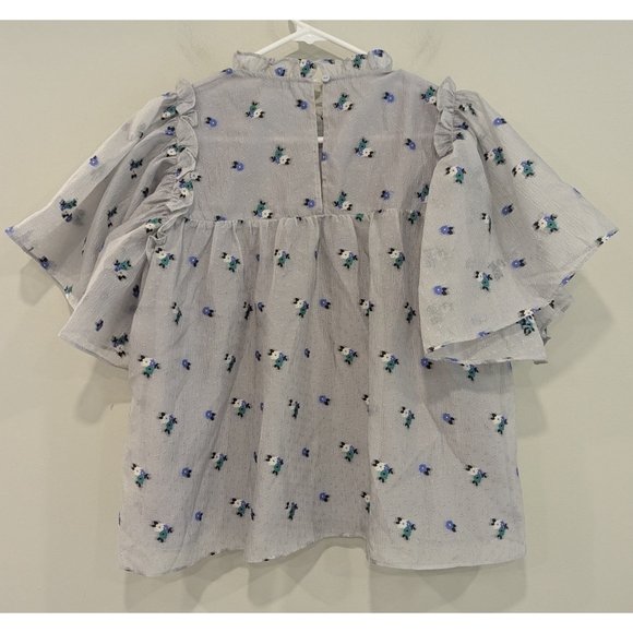 Stella Nova Floral Print Gauze Blouse Size Medium Size 8 - Picture 4 of 8